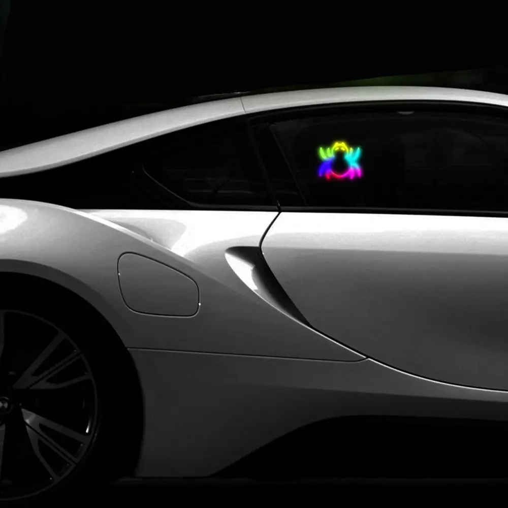 Solar Powered Spider Car Window Light Color Changing Multicolor Car Ambient Light Suction Cup Mount Spider Shape LED Window Lamp