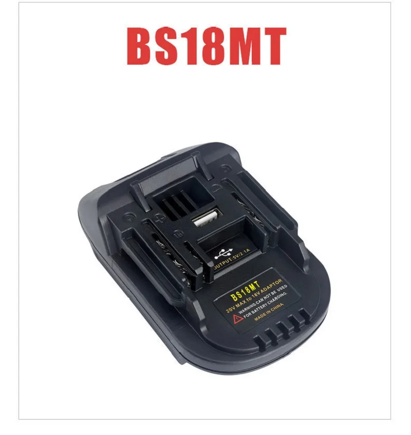 New BS18MT Battery Converter USB Adapter For Bosch 18V BAT619G/620 BPS18M Batteries Convert To For Makita 18V BL 1860 Lithium