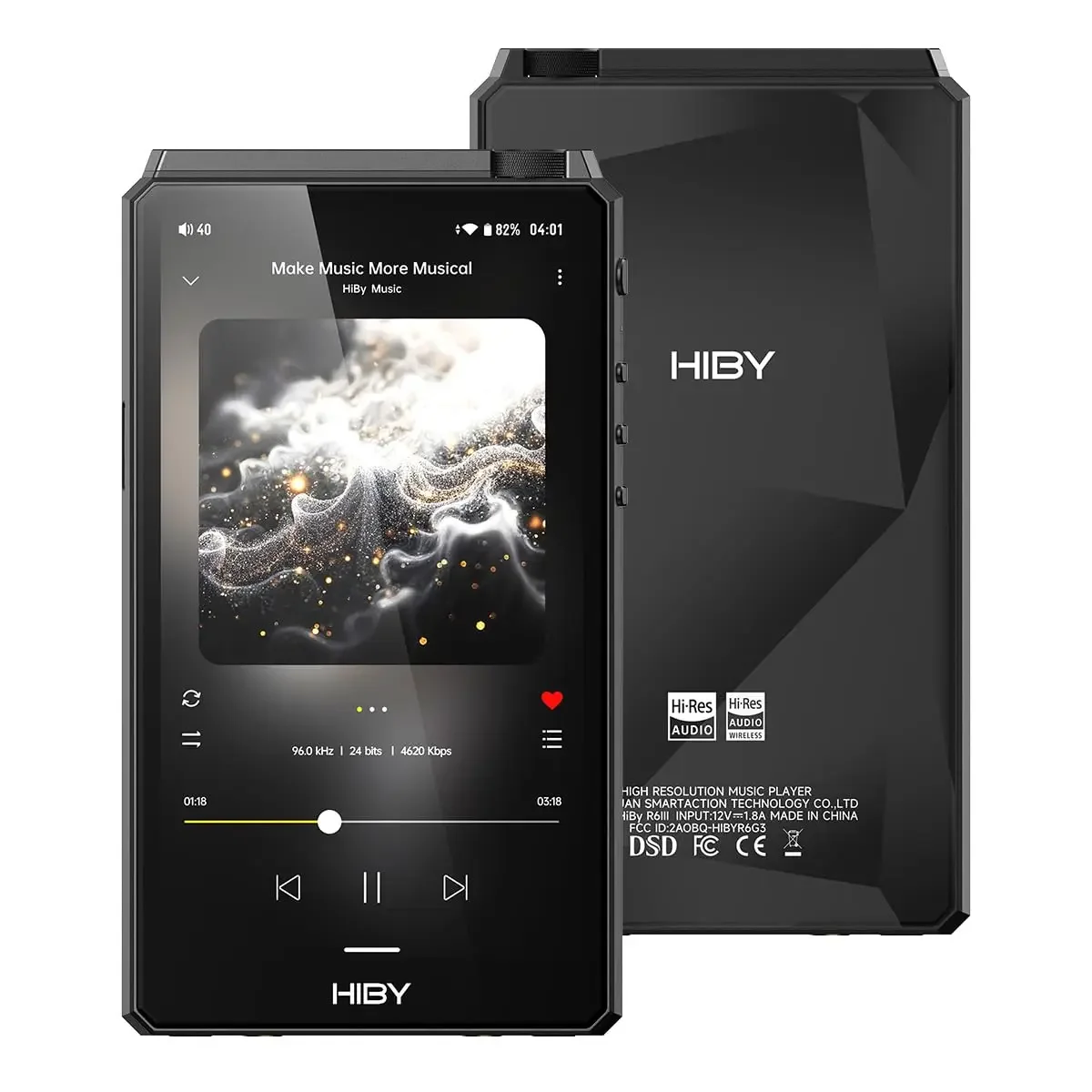 

R6III 2025 DAP Player Hi Res Audio MP3 Player with Class A&AB Amp/Android 12/Bluetooth 5.0/WiFi/64G+2TB Expandable Memory