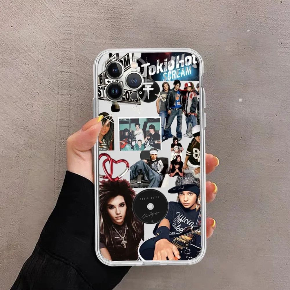 Singer Tom Bill Kaulitz Tokio Hotel Phone Case For iPhone 14 13 12 11 Pro Max Mini X Xs XR 6 7 8 Plus SE 2020 Transparent Case