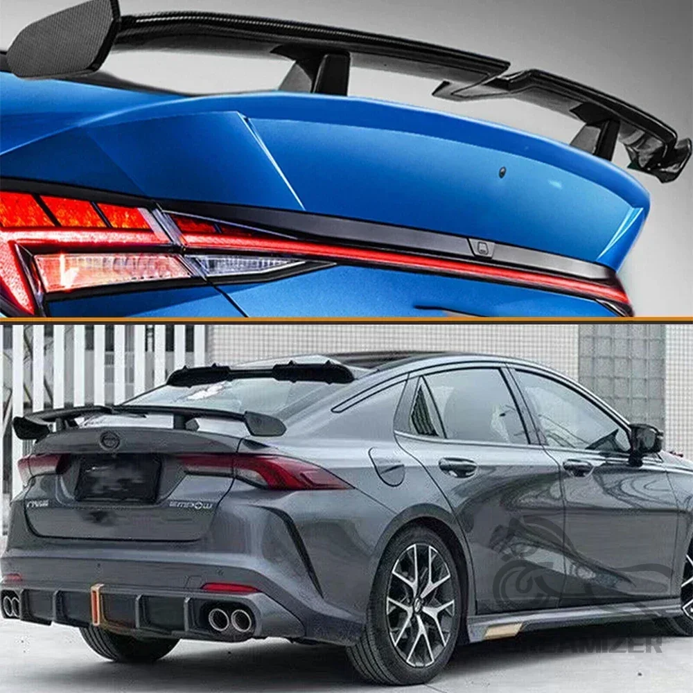Universal Car-Styling Carbon Fiber Rear Trunk Spoiler GT Wing Sedan Spoiler PRO Style W/ Adhesive ABS Racing Spoiler Wing