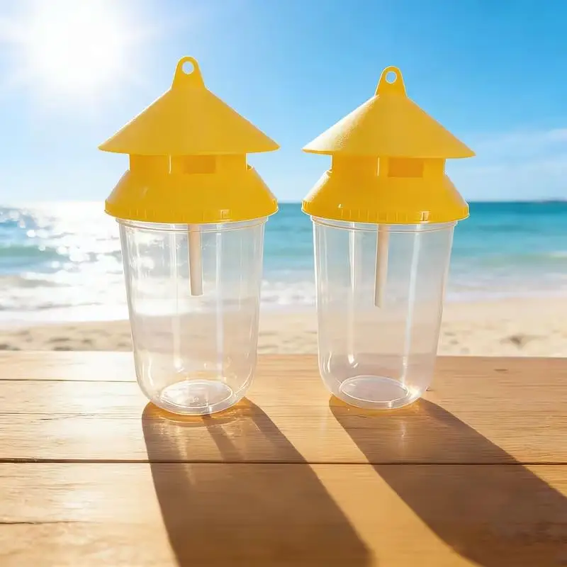 

2pcs Reusable Fruit Fly Traps – Non-Toxic Bottles with Lids, No Power, for Garden & Bee Farm