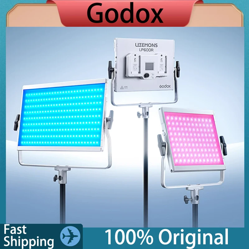 Original Godox LP400 LP600 LP1200 Fill Light Bi-Color/Full-Color RGB Light Custom Atmosphere Photography LED Light For Live Volg