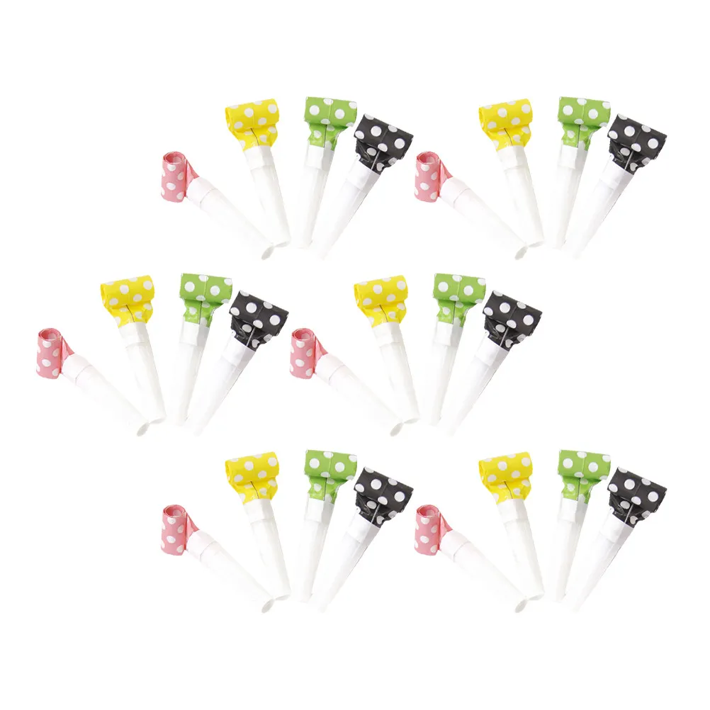 

36Pcs Colorful Party Blow Horns Plastic Cheering Whistles Blowouts for Birthday Halloween Wedding Carnival Sports Event Supplies