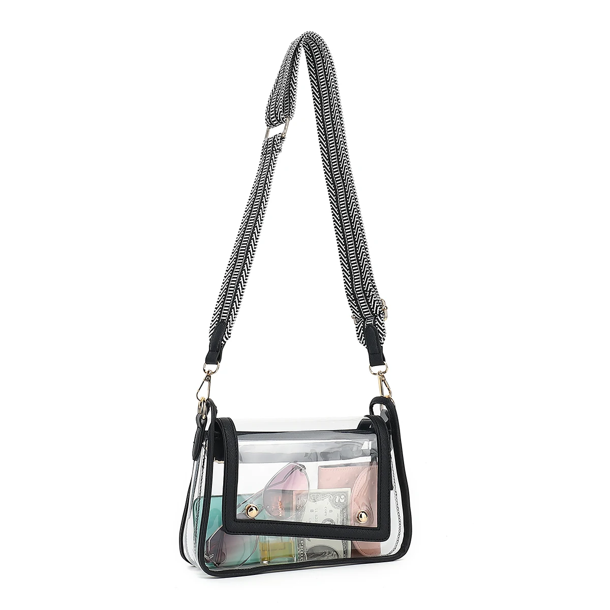 Clear Satchel Bag Purse Stadium Approved for Women, Small Clear Crossbody Bag Fashion, Cute See Through Clutch Mini Shoulder Bag