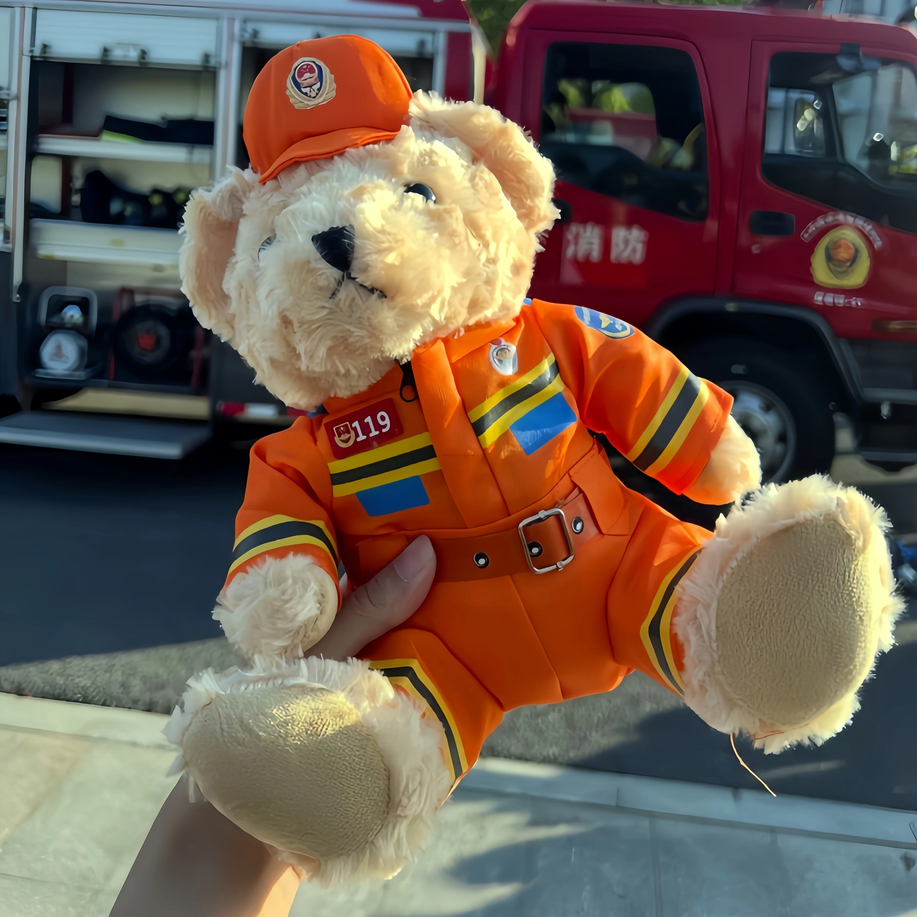 

Firefighter Teddy Bear Plush Dolls 25 Cm Soft Stuffed High Quality Official Uniform Plushie Kawaii Birthday Gift For Adult