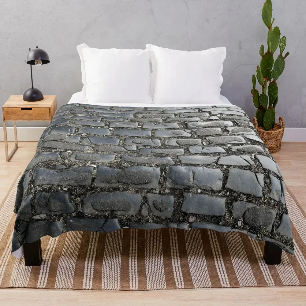 Cobbled Street Close Up Throw Blanket Giant Sofa blankets ands Shaggy Plaid on the sofa Blankets