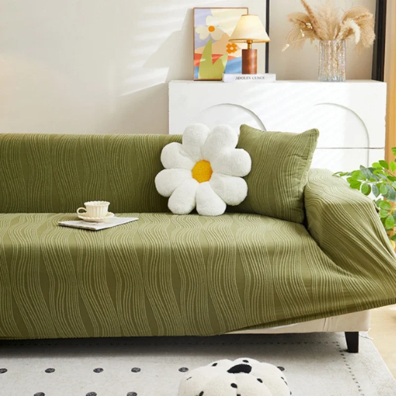 Thick Soft Cozy Sofa Cover Non-Slip Elastic Slipcover Full Wrap Machine Washable Couch Protector Universal Fit for 1/2/3/4/5 Sea