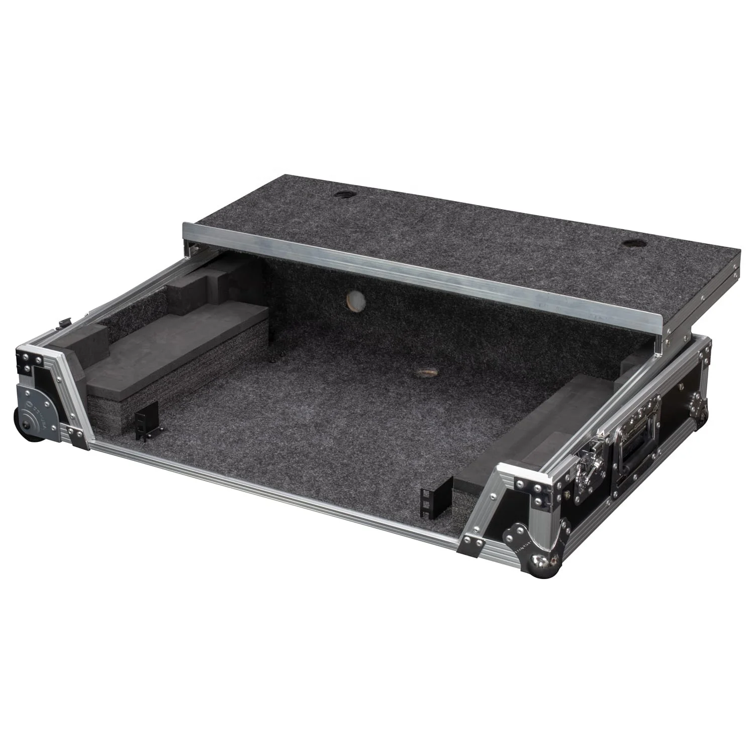 for Ddj Rev 5 Flight case 1U Case with Wheels and Laptop Platform