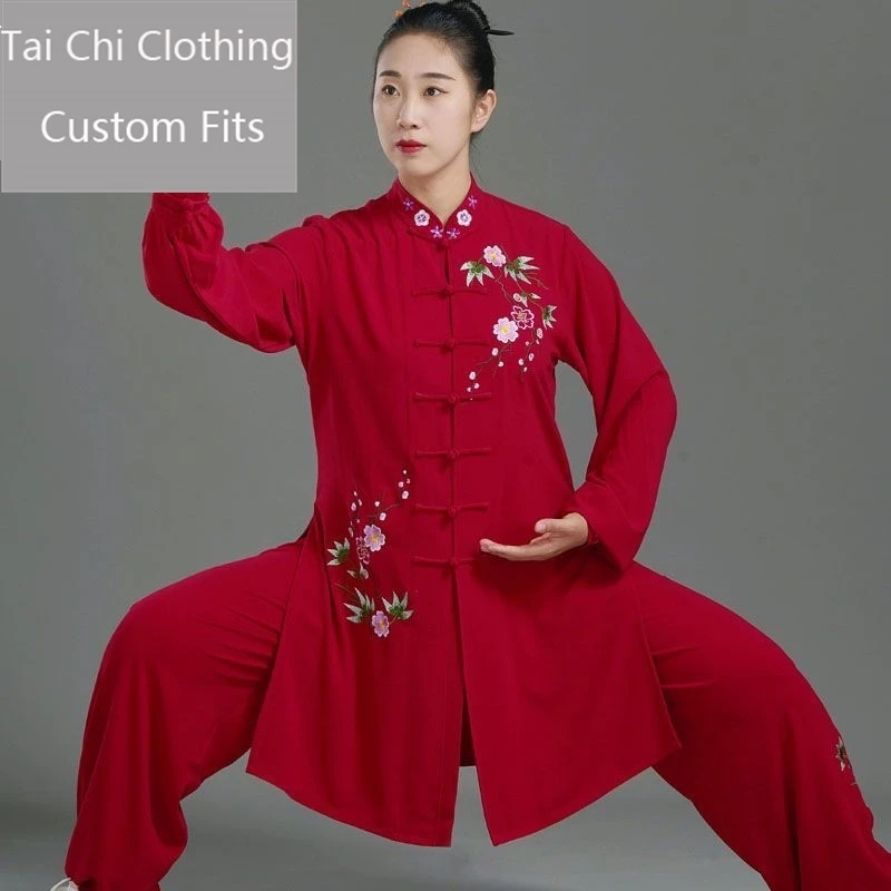 

Новый двойной шелковый льняной костюм Magneta с вышивкой, маленький сливовый и бамбуковый костюм Тай Цзи, женская весенняя одежда в китайском стиле для теневой бокса