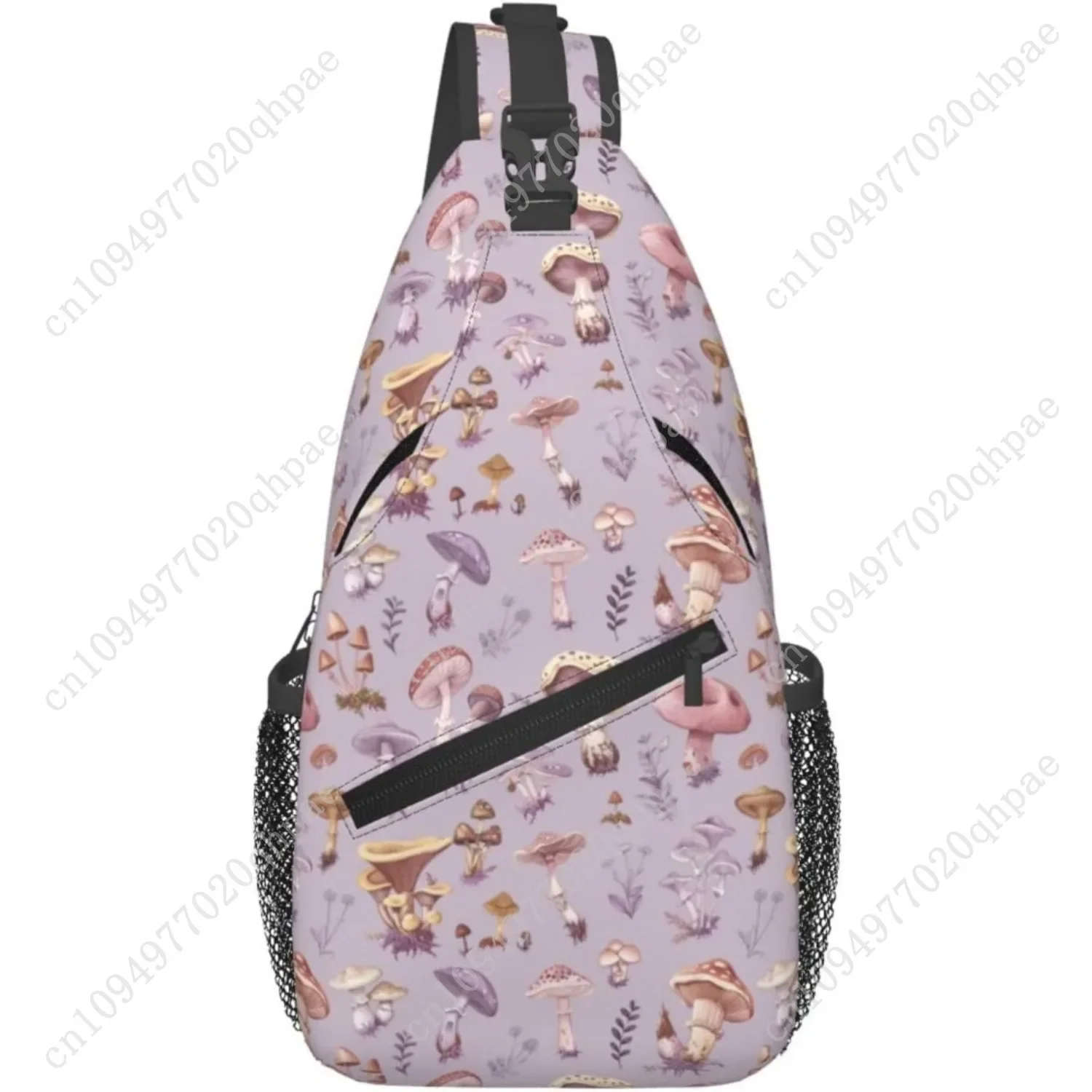 SUPLUCHOM Sling Bag Mushrooms Vintage Botanical Hiking Daypack Crossbody Shoulder Backpack Travel Chest Pack for Men Women