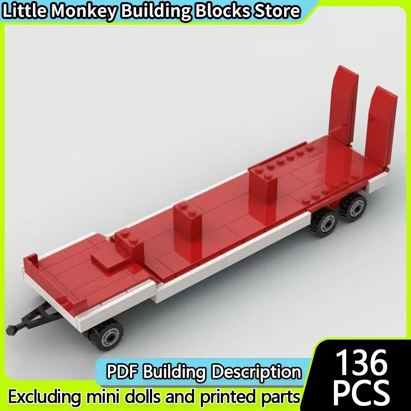 

City Car Model MOC Building Bricks Flatbed Transport Trailer Modular Technology Children Holiday Gifts Assemble Toys Suit