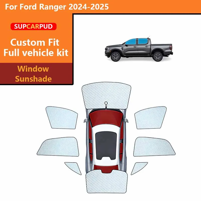 

Защитные шторки для автомобиля (от солнца и УФ-излучения) для Ford Ranger 2024-2025: передние, задние и боковые окна