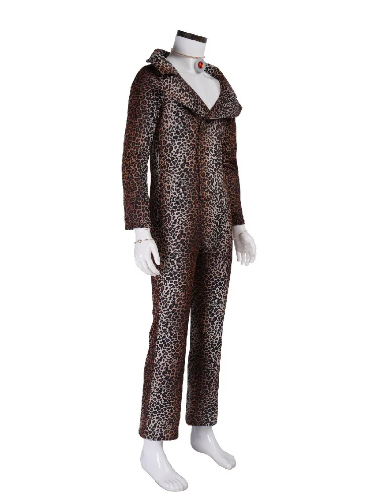 Loween drôle film personnage hôte cinquième Cosplay deuxième jeu Costume imprimé léopard tenue femme étudiant orm
