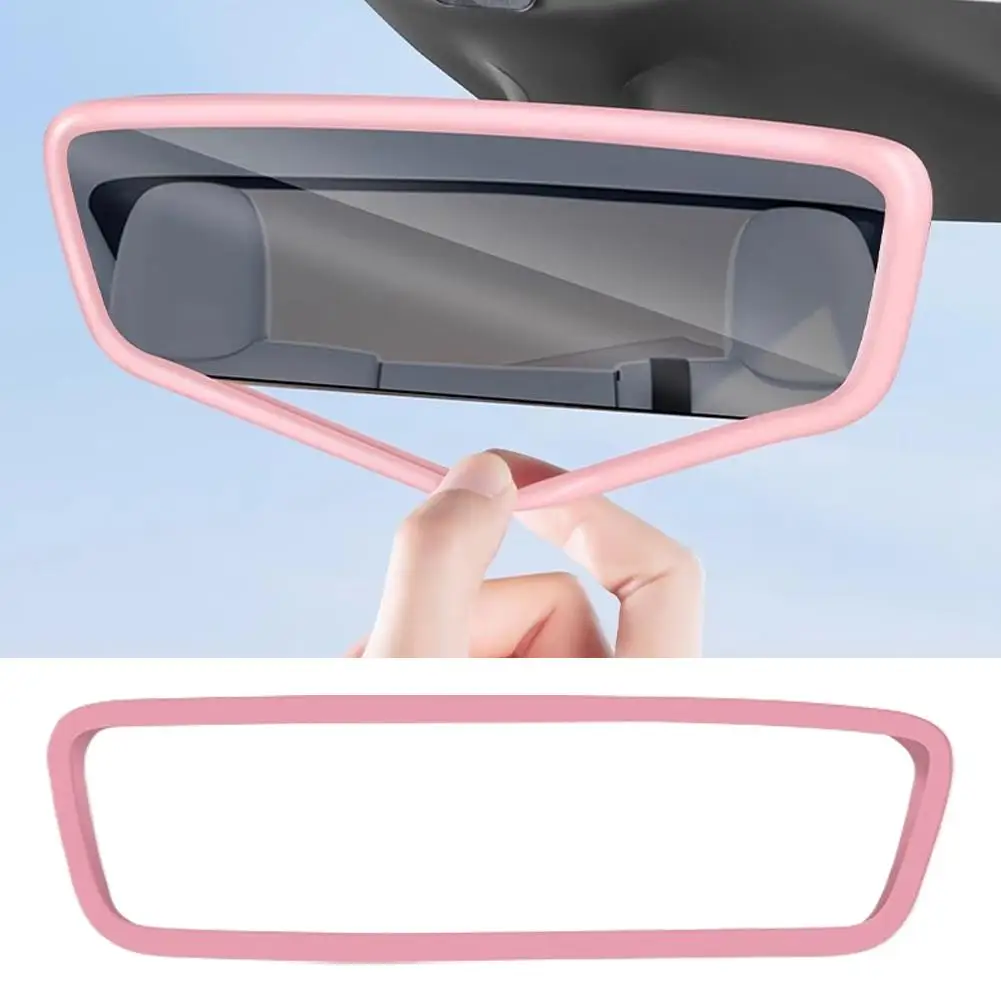 For Tesla Model Y Rear View Mirror Protector Frame Silicone Rearview Mirror Cover Sleeve For Tesla Model Y/s Decoration Acc F0u3