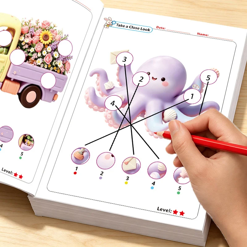 Kids Find It Detective Puzzle Book, Spot The Hidden Little Details Activity Workbook, Early Education Observation Searching