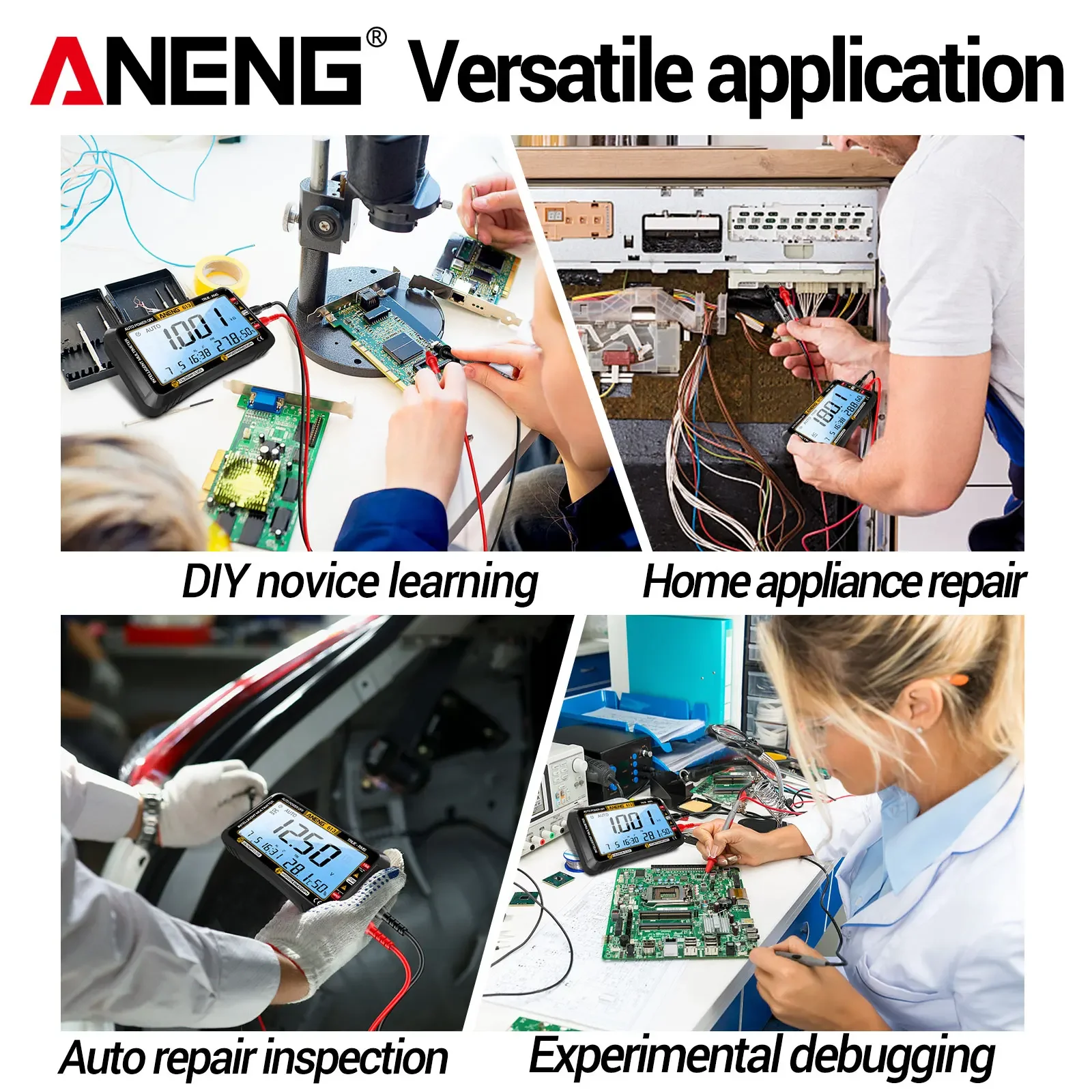 High precision multimeter ANENG 613 4000 counts AC/DC voltage current capacitance frequency temperature and humidity detection