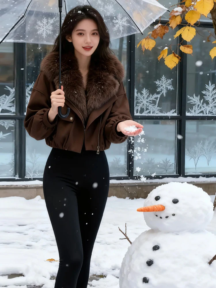 

Хлопковая куртка-ветровка 2025: Новинка зимы, корейский стиль, свободный крой, на молнии, для женщин