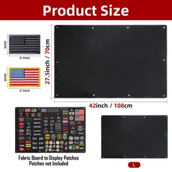 27.5 x 42 inch 70 x 108 cm Patch Board with 2 PCS Flag Patches, Patch Wall Tactical Patch Display, Hook and Loop Patches Holder