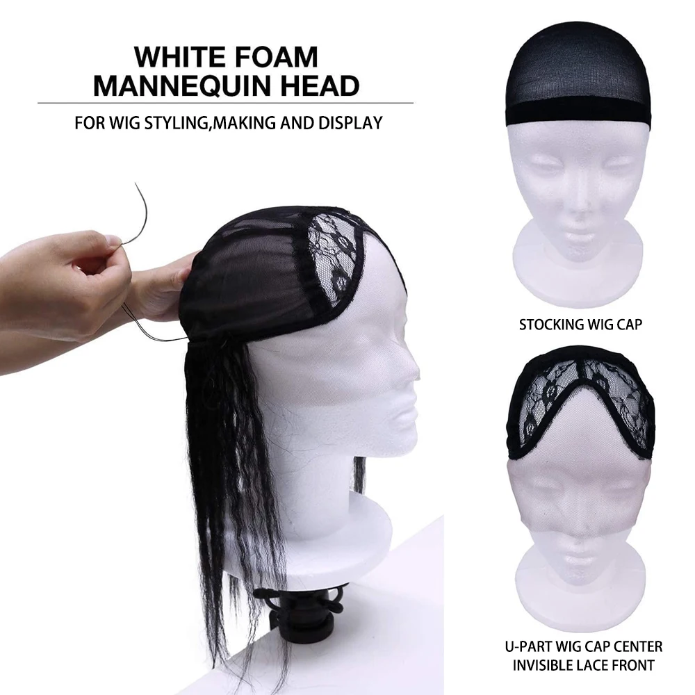 لتقوم بها بنفسك رغوة المعرضة رئيس شعر مستعار حامل إبرة إدراج الستايروفوم رئيس مع قاعدة مستديرة مستقرة مجهولي الهوية ووجه رئيس صالون الاستخدام المنزلي