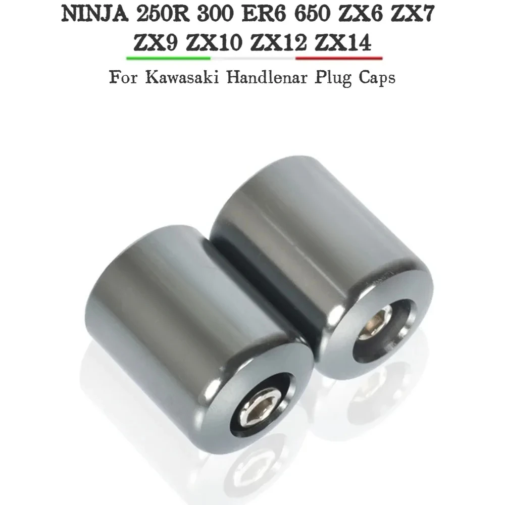 Apertos do guiador da motocicleta, Plug Ends, Handle Bar, Tampa CNC para Kawasaki NINJA 250R, 300, ER6, 650, ZX6, ZX7, ZX9, ZX10, ZX12, ZX14