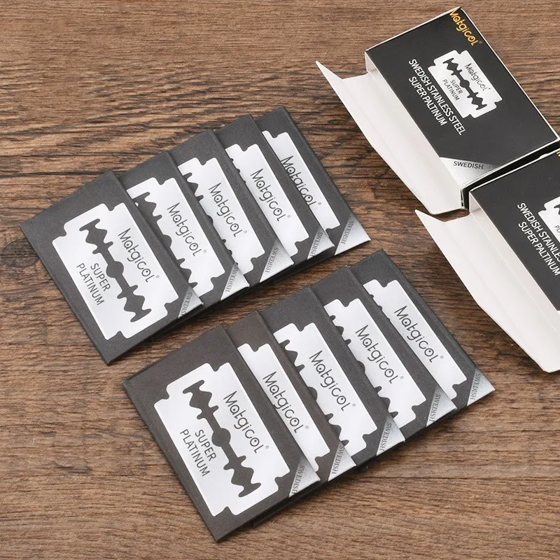 30/100pcs Men's Safety Razor Blades For Shaving,Stainless Steel Double Edge Razor Blades Professional Barber Razor Beard Trimmer