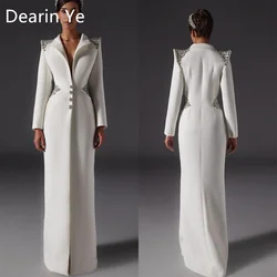 Vestido de noche personalizado Dearin, columna con cuello en V, faldas hasta el suelo, cuentas verticales, vestidos para ocasiones a medida, formales, Arabia Saudita