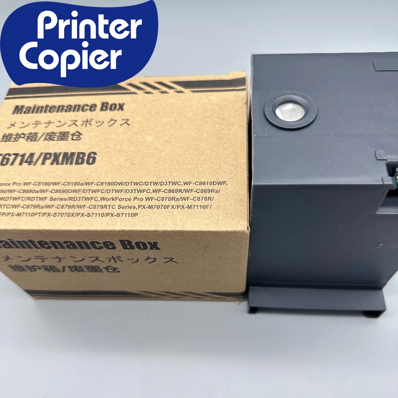 

1X коробка для обслуживания T6714 для Epson WF-C8690 WF-C8690DWF WF-C869R WF-C8610 WF-C8190 WF-C8190DW C13T671400 T671400 резервуар для отработанных чернил