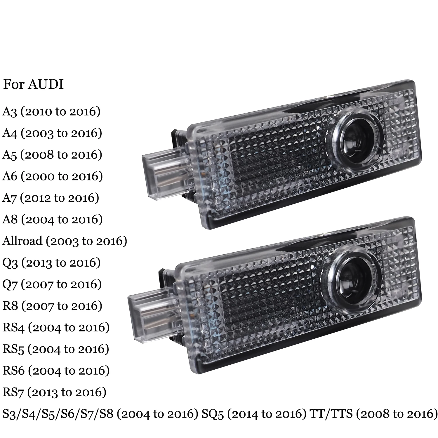 2pcs/set LED Door Courtesy Light Car Logo Projector Light For Audi A6 A7 Q3 Q5 Q7 A1 A3 A4 A5 SQ5 RS5 B5 B6 RS3 Audi Door Light