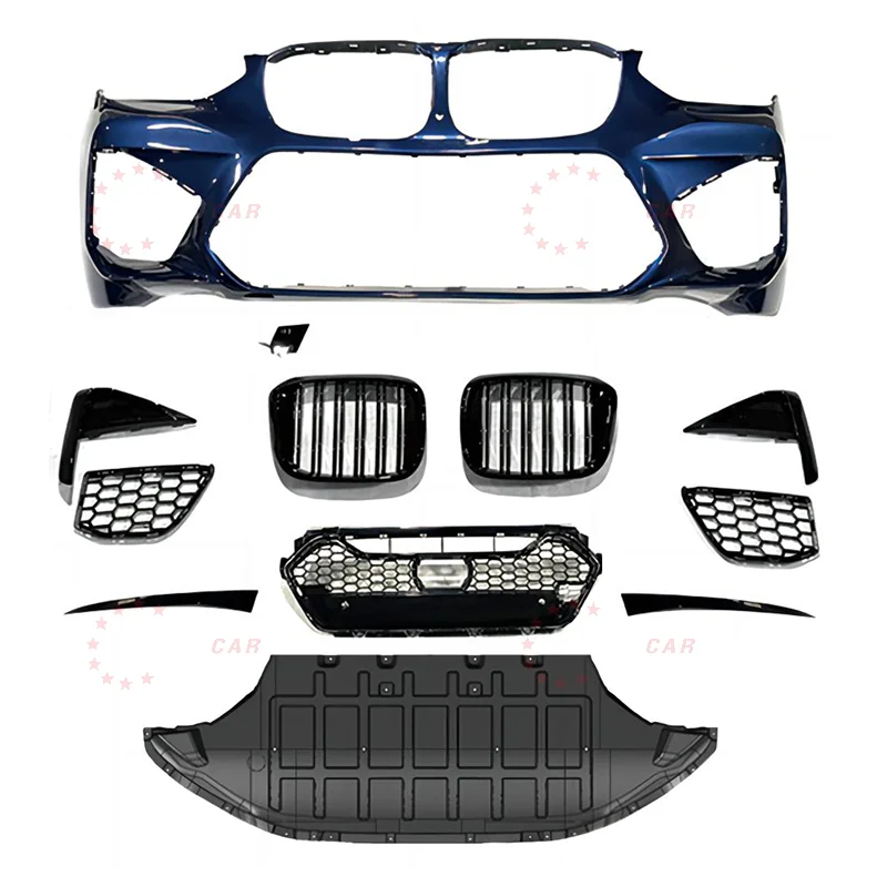 

For X4 G02 M Body Kit for Bm X4 G02 Upgrade To X4 M Style Front Bumper Grille Over Fender Rear Diffuser with Tips Rear Wing 2018