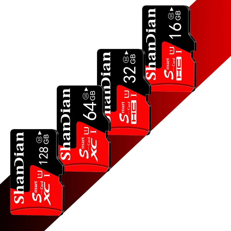 SHANDIAN Original Smart SD Memory Card 128GB Flash Mini SD Card 32GB 64GB Class 10 UHS-I High Speed TF Card for mobile phones