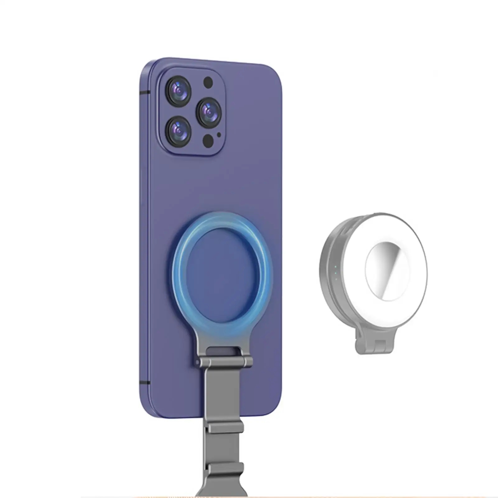 Magnetyczny statyw do telefonu, podróżny, składany uchwyt magnetyczny, podstawka do telefonu do selfie, nagrywania wideo, tworzenia zawartości, filmowania, na siłownię, w podróży.