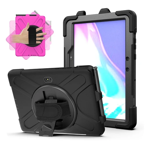Para Samsung Galaxy Tab Active Pro/Active4 Pro 10,1 ""funda SM-T630/T636/T540/T545 funda resistente con soporte giratorio y correa de mano