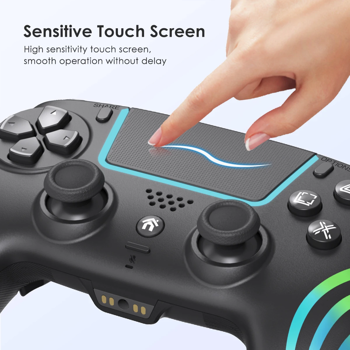 REMANK Wireless Bluetooth For PS4 Controller Game Controller Joystick Gamepad Dual Vibration For PlayStation 4 PC RGB Controller