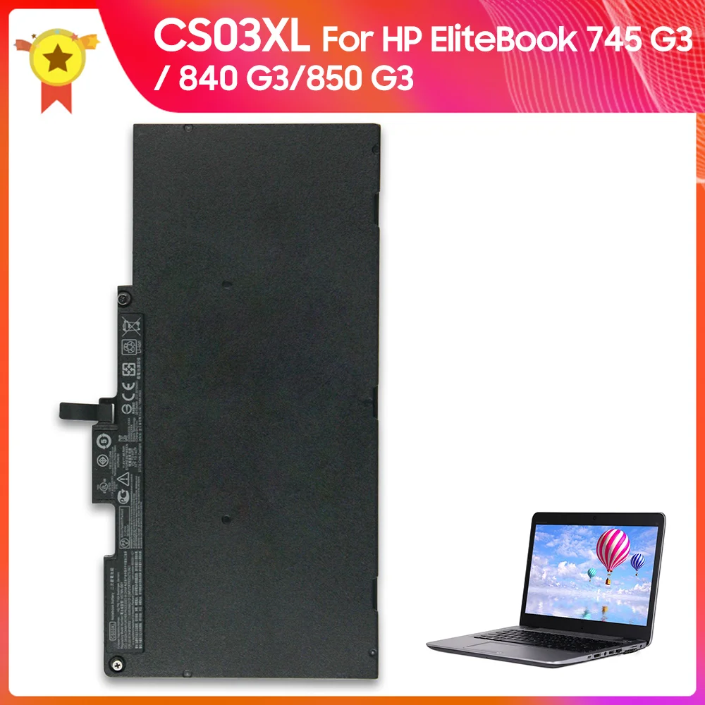 

Replacement Battery CS03XL HSTNN-LB7I 3910mAh For HP EliteBook 745 G3 840 G3 850 G3 High Quality Batteries 11.4V