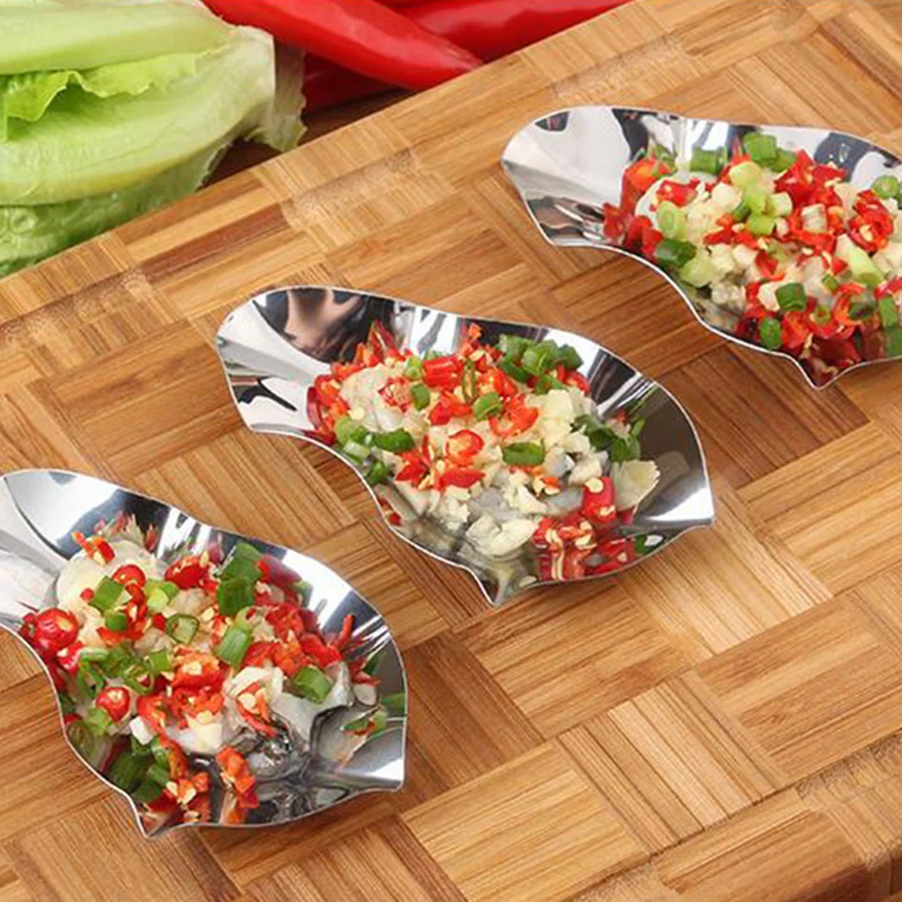 2 Pcs Pinch Bowls Seasonings Oyster Dish Baking Dishes Plate Serving Stainless Steel