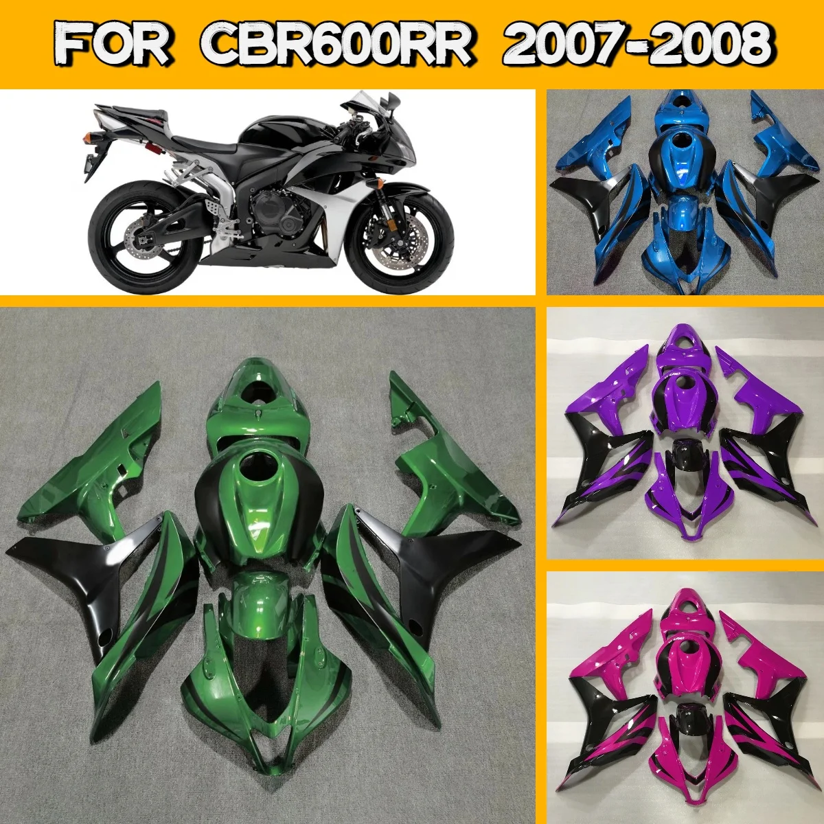 

Комплект обтекателей из ABS-пластика в индивидуальном стиле для мотоцикла Honda CBR600RR 2007-2008 годов, обвес для CBR 600RR 07-08