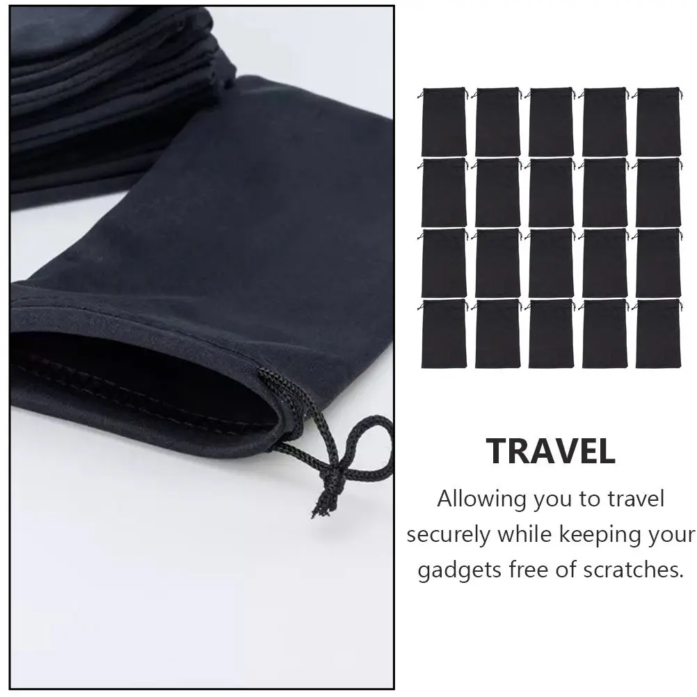 30Pcs Outdoor Sunglass Bags Goggle Pouch Snow Goggles Bag Lightweight Compact Drawstring Glasses Storage Bag Dust Scratch Proof