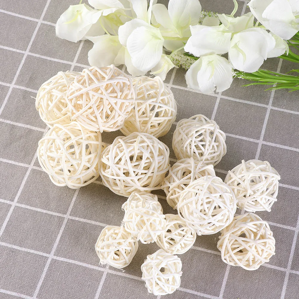 30 Pcs Takraw Table Decorations Woven Rattan Balls Aromatherapy Christmas House Ornaments Party