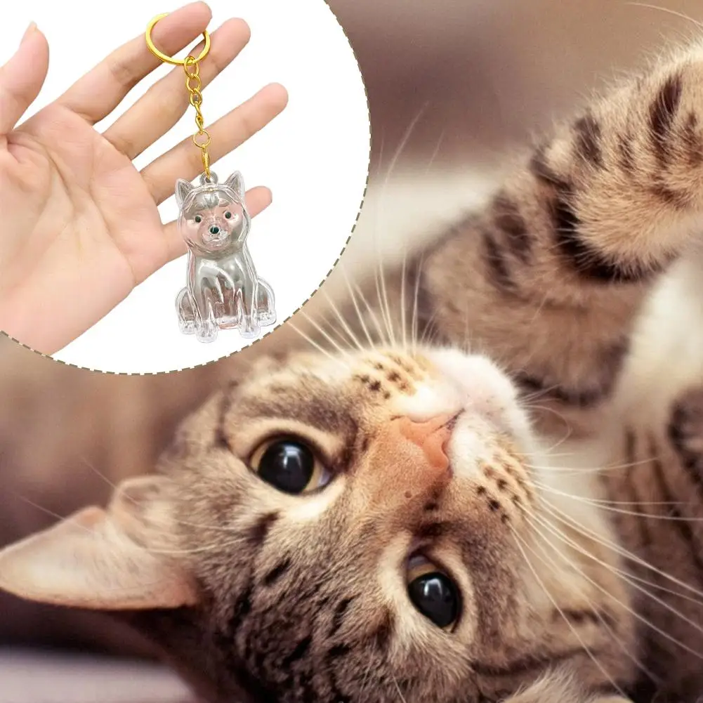 Cat Dog Keychain Pet Hair Storage Box Cute Pets Hair Fur Collection Memory DIY Pendants Bag Decoration Hanging Souvenirs Gift