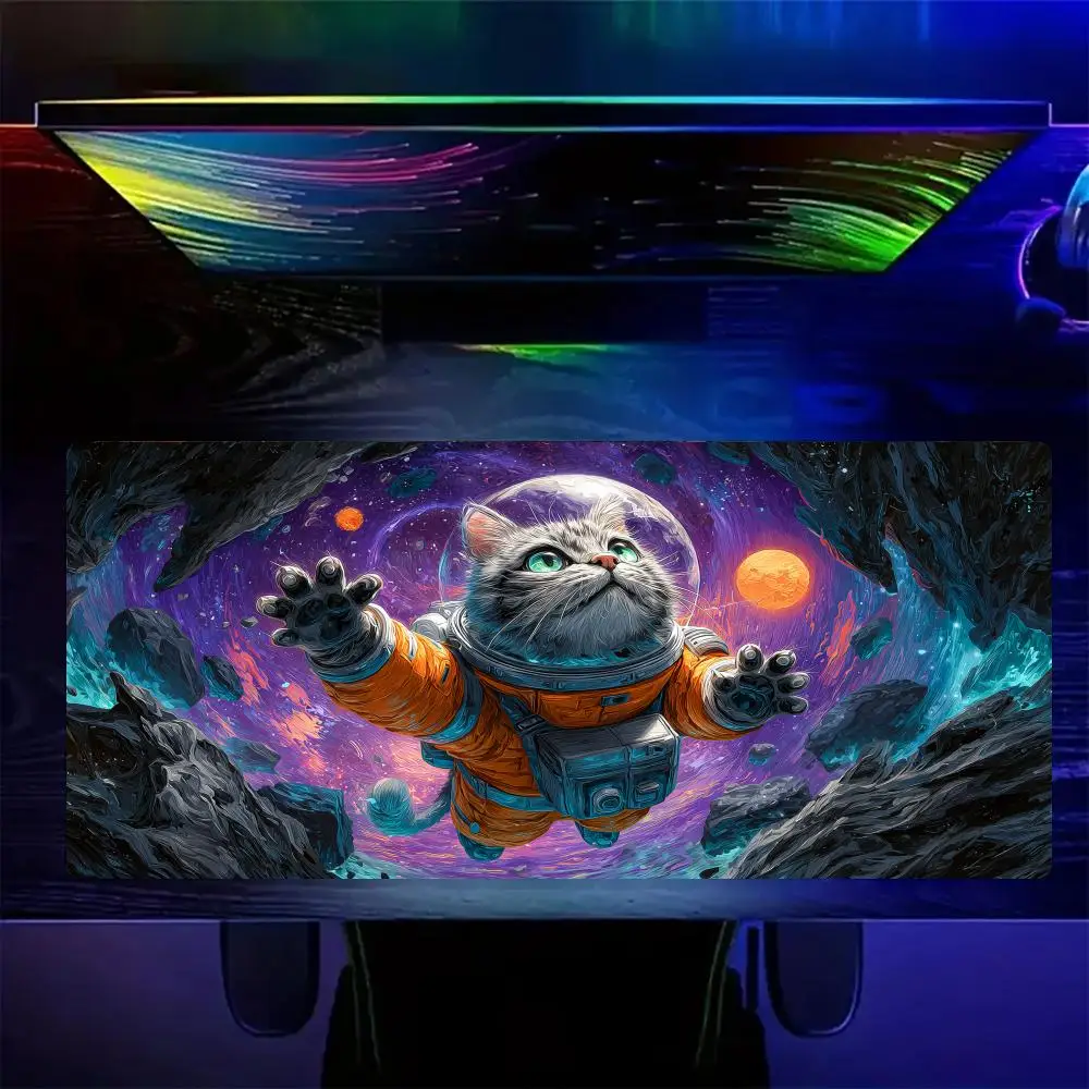 Fun Space Cats Mouse Pad Large Computer Office Game Table Mats Rubber Anti-slip XXL Mouse Mat HDP Long Desk Pads Extended pad