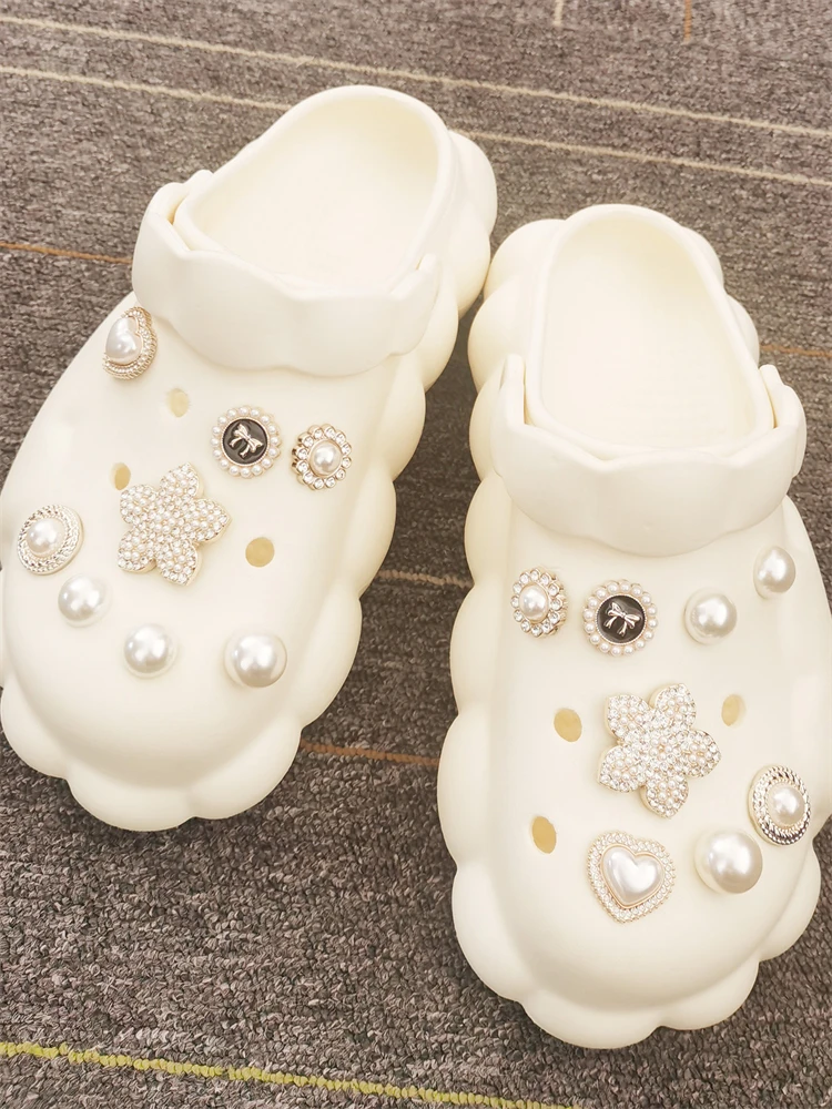 16PCS Luxury Beads Shoe Charms ABS Bling Buckles Decoration DIY Rhinestone Jewelry Clog Pins Accessories Fit Women Sandals Gifts image 4