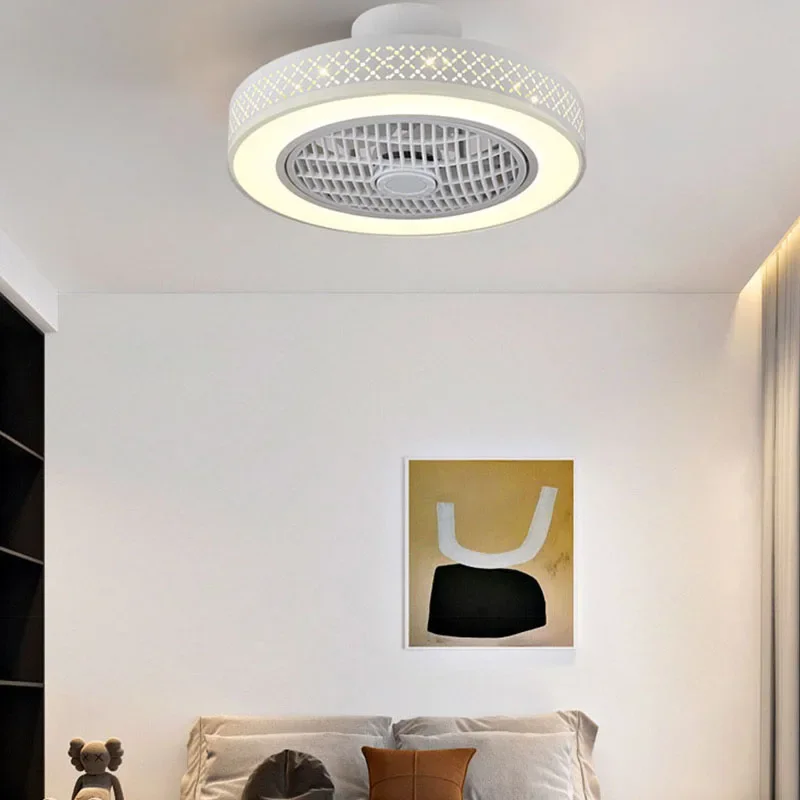 LED Ceiling Fans With Light Bedroom White Ceiling Lamp Ceiling Fan Lamp Ventilators Remote Control 220V ABS blades Home Lighting