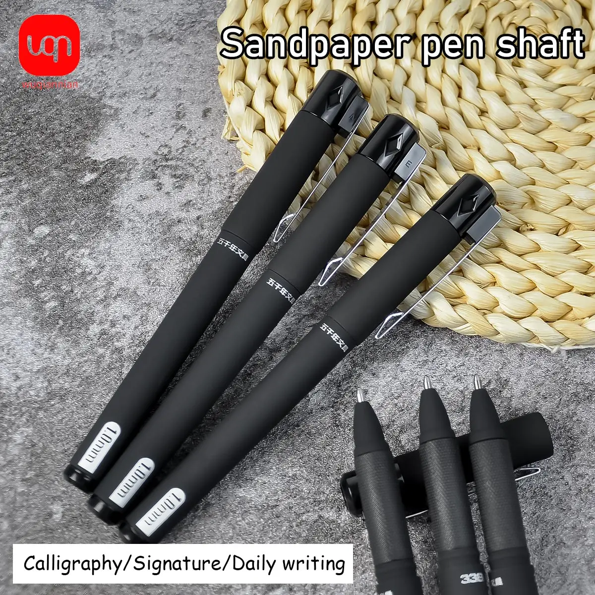 (WQN) 4/8/12 قطعة أقلام جل سوداء عالية الجودة، طرف 1.0 مم، كتابة مريحة، تدفق حبر ناعم، أقلام خاصة لأجهزة الكمبيوتر المحمولة #2