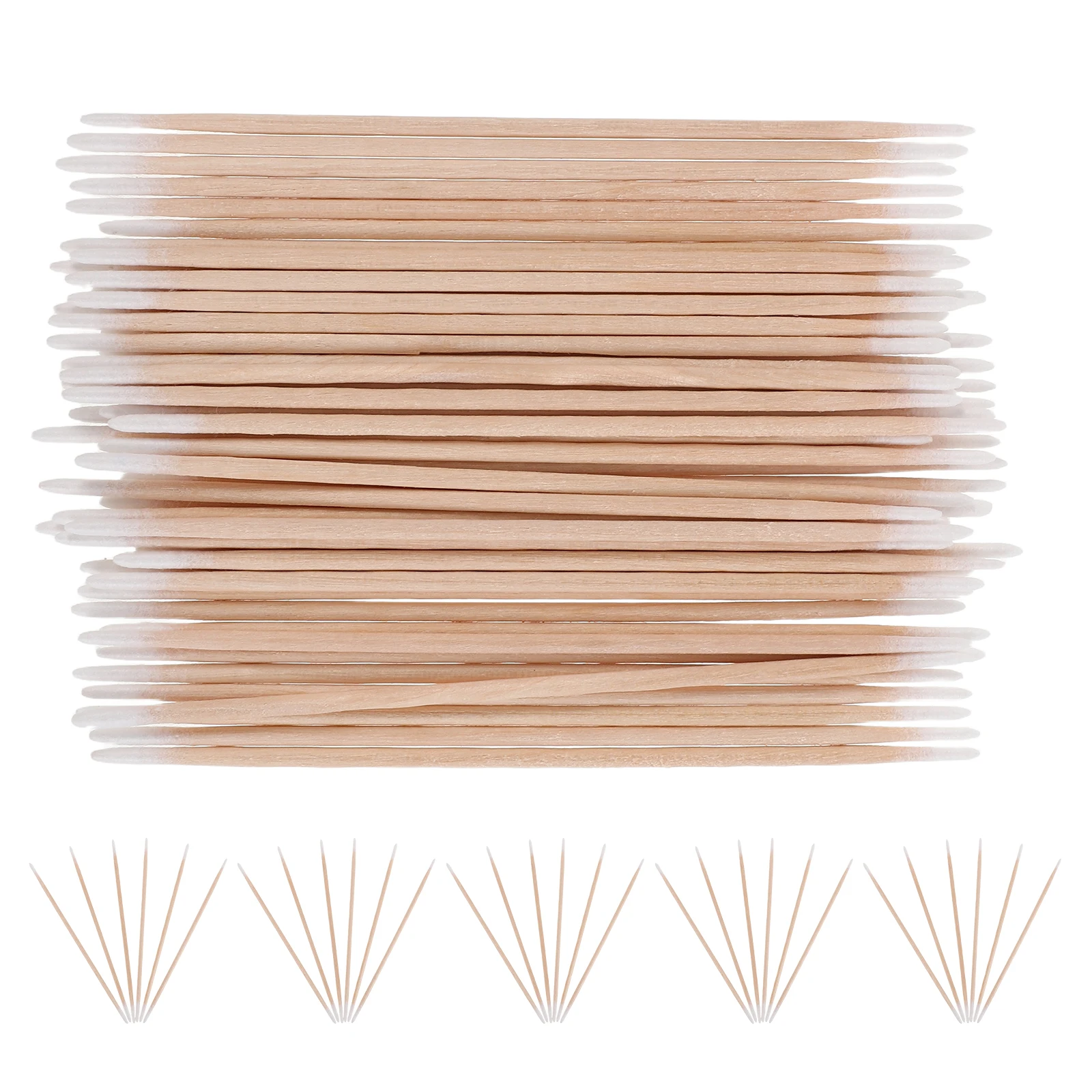1200Pcs Beauty Cotton Swabs Precision Pointed Tips Dual Ended Wooden Sticks for Manicure Tattoos Electronics Cleaning Swabs