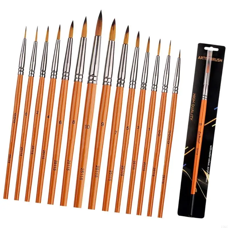 

14pcs Artist Paint Craise деревянная ручка с тонкой деталью.