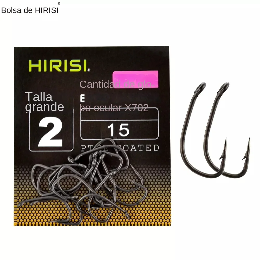 Anzuelos de púas para carpa X702 – Acero alto carbono con ojo y PTFE