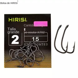 Anzuelos de púas para carpa X702 – Acero alto carbono con ojo y PTFE