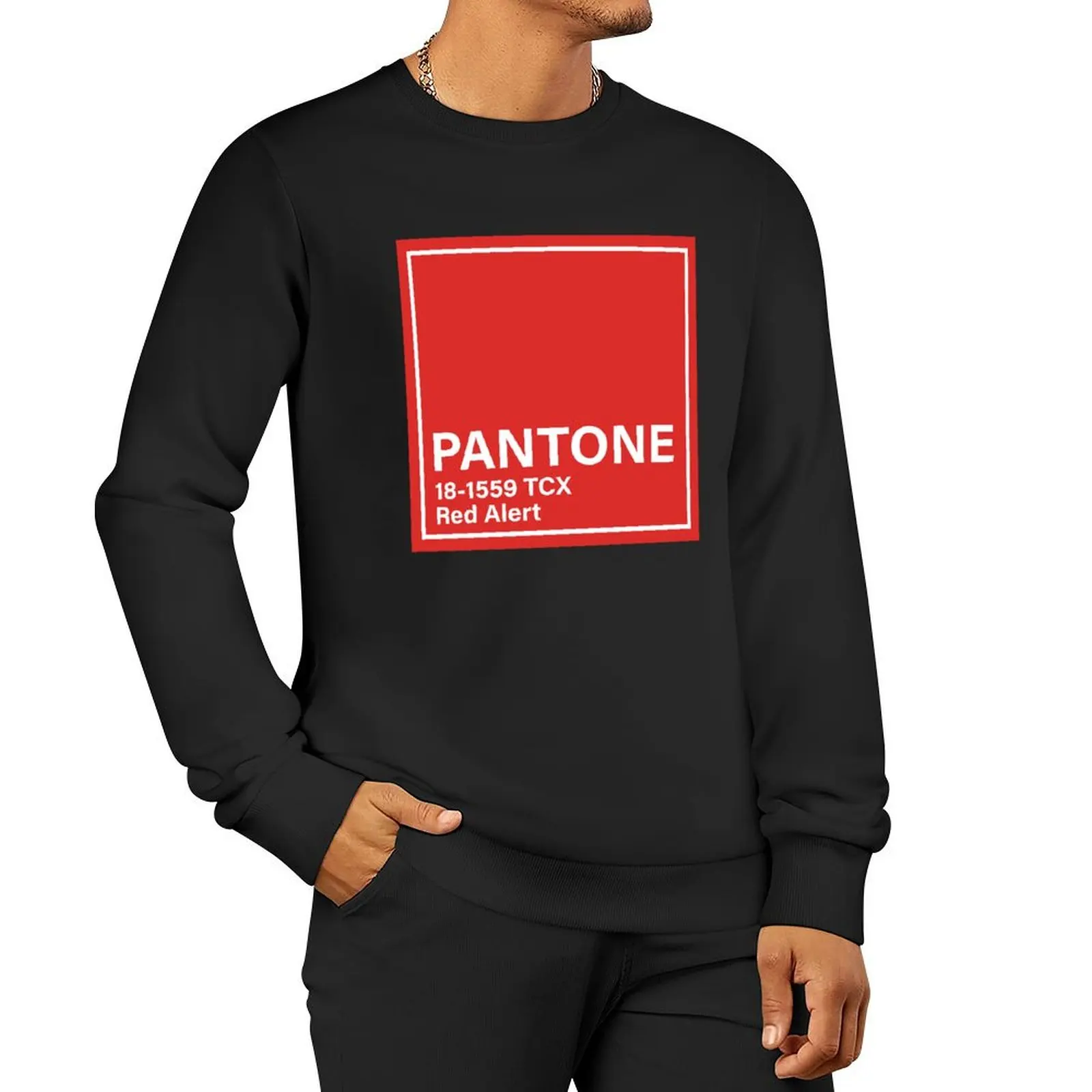 PANTONE 18-1559 TCX Red Alert Pullover Hoodie men clothes hooded shirt blouse hooded sweatshirts