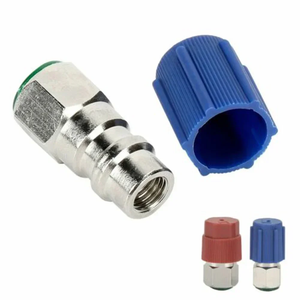 

With Valves Onversion Adapter Set Strong Seal 3.7*2*2cm /1.5*0.8*0.8in Easy To Install Metal Retrofit AC System